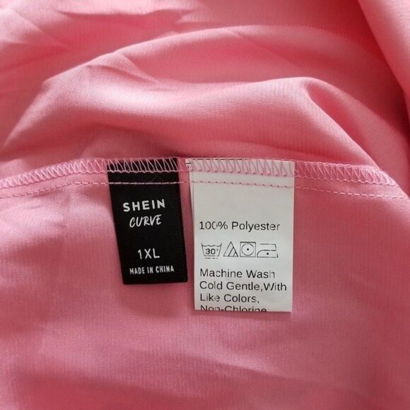 Shein Barbie Pink Satin Top 1XL NWOT  2 0160 - Picture 3 of 5